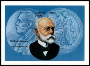Maldives 1996 - Nobel Prize - IMPERF Souvenir Stamp Sheet - Scott #2120 - MNH