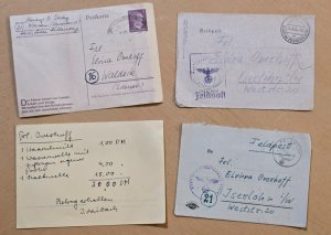 WWII German Feldpost Letters & Postcards Red Cross Senior Medical officer Doctor