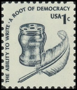 1975-81 Ability to Write Democracy Single 1c Stamp, Sc# 1581, MNH, OG