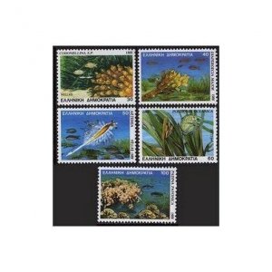 Greece 1616-1620,MNH.Michel 1680A-1684A. Marine life 1988:Codonellina,Artemia,