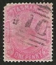 Tasmania 60, used, corner fault. 1878.  (A893)