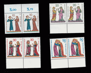 Germany, West Berlin 1970 Sc 9NB70-73 MNH Pairs