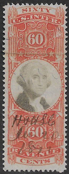 US #R142 SCV $125.00 F/VF, super fresh color with large margins, no faults,  ...