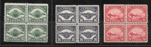 #C4, C5, C6 MNH Air Mail Blocks of 4 Collection / Lot