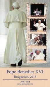 Micronesia 2013 - Pope Benedict XVl - Sheet of 4 Stamps - Scott #1020 - MNH