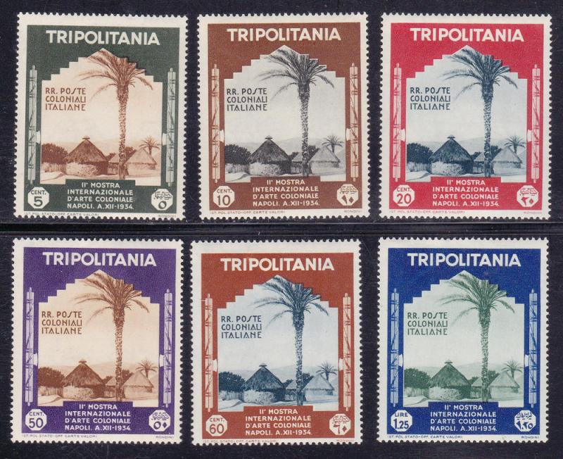 Tripolitania # 73-78, Second Colonial Arts Exhibition, LH, 1/2 Cat.