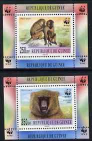 GUINEA - 2000 - WWF Baboons - Perf 2 De Luxe Sheets - M N H - Private Issue