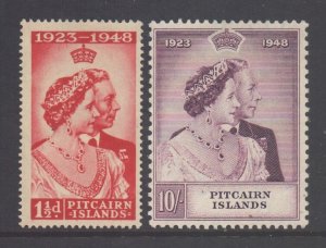 Pitcairn Islands Scott 11/12 - SG11/12, 1949 Silver Wedding Set MH*