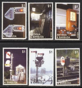 Thematic stamps ANTIGUA 2004 RAIL SIGNALLING 6v ex MS3831 mint