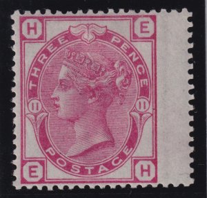 Great Britain S.G. 143 (1875) 3d rose Plate 11 Victoria Wing Margin Mint VF H