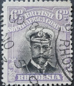 Rhodesia Admiral Die I 6d p14 with Regd Bulawayo missing Y (Skeleton) postmark