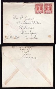 Newfoundland cover #33 -3c Queen Mary (2)-RCAF censor-CAPO No 4-Oc 19 1943-air