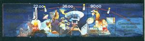 MEXICO Scott 1388a MNH**, strip three stamps 2 labels CV$4