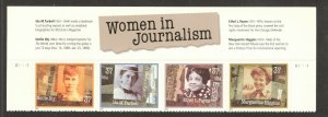 3665-68 Women In Journalism Header Strip Of 4 With Plate Numbers MNH SHIPS FREE