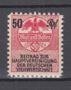 WWII  Third Reich Blut und Boden Revenue stamp  MNH Luxe