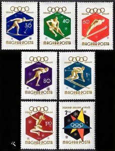 Hungary 1960 Sc#1301/1306 OLYMPIC WINTER GAMES SQUAW VALLEY Set (7) MNH