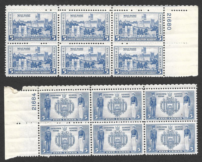 Doyle's_Stamps: Full Set MNH 1936/1937 Army-Navy PNBs+ Scott #785** to #794**