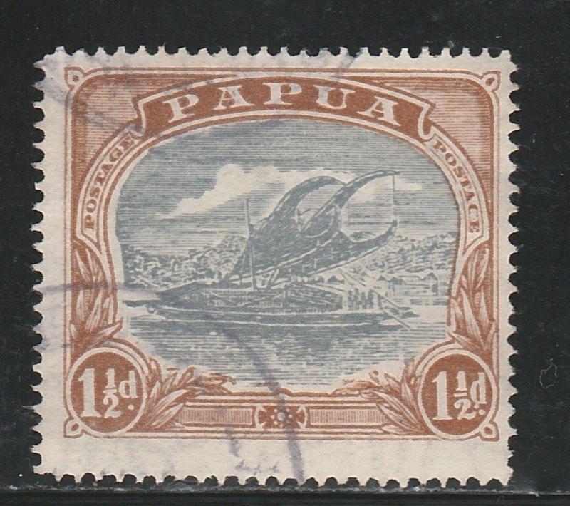 PAPUA 1916 LAKATOI 11/2D POSTACE VARIETY