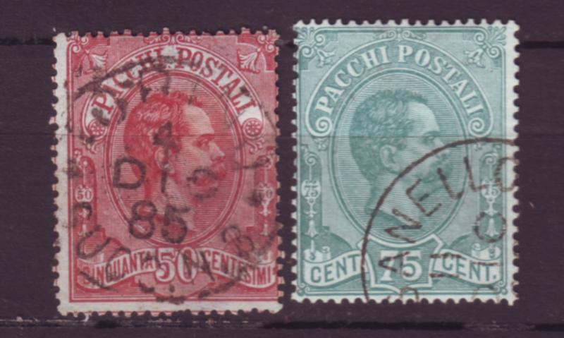 J20425  jlstamps 1884-6 italy used #q3-4 king parcel posts