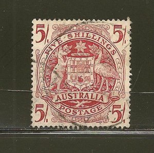 Australia SC#218 Coat of Arms 5SH Used