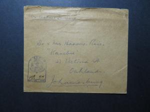 South Africa WWII Active Service Ship Censor Cover / Top Creasing - Z11565