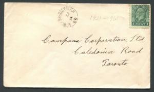 NEW BRUNSWICK SPLIT RING TOWN CANCEL COVER LOWER BARNABY RIVER