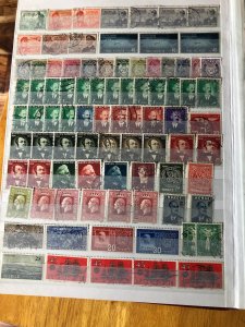 Red Stock Book Full Of Very Old Turkey & Norway Stamps  VERY CLEAN VERY NICE