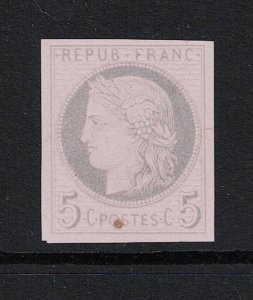 France 1870 M Yon Plate Proof 5c Light Pink Hinged No Gum - S17034