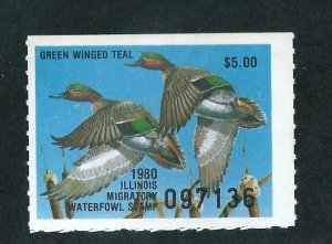 ILLINOIS STATE DUCK  #6 -  MINT NEVER HINGED   -   SCV: $100.00