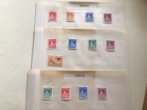 Nauru New Guinea Papua folded album page  mounted mint & used  stamps A6340