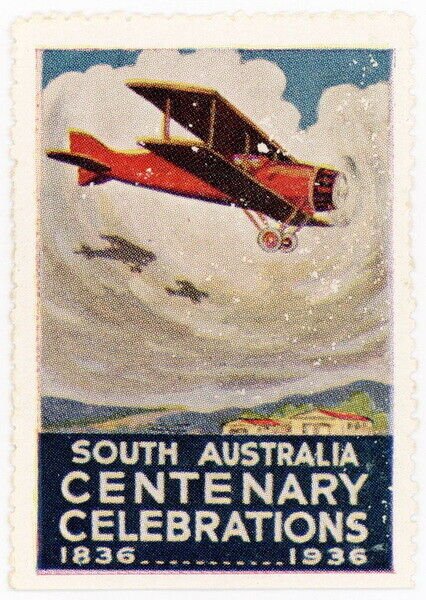 (I.B) Australia Cinderella : South Australia Centenary 1936 (Aeroplane)