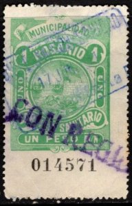 1911 Argentina Santa Fe Rosario Municipal Revenue 1 Peso Prostitute Tax