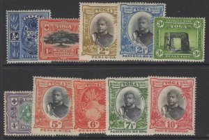 TONGA SG38a/49 1897 DEFINITIVE SET TO 10d MTD MINT