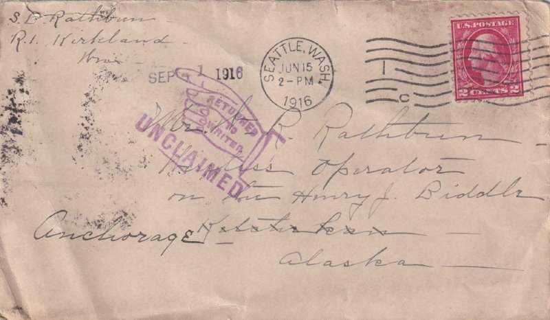 1916, Seattle, WA to Ketchikan, AK, RTS, See Remark (41979)