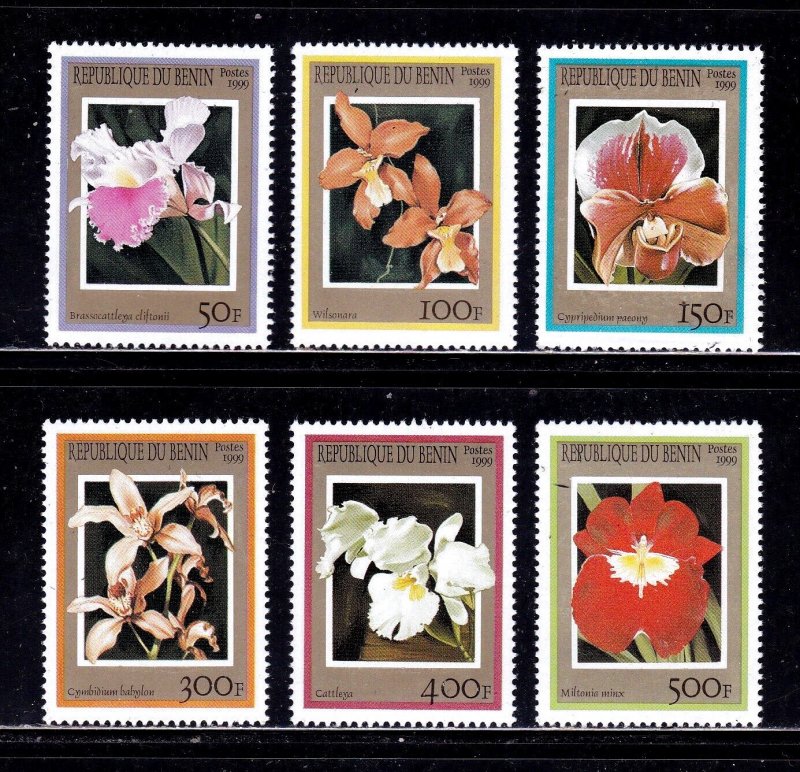 Benin stamps #1127- 1132, MNH OG, XF, Topical set, flowers