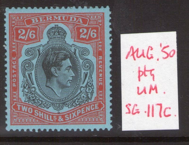 BERMUDA GEORGE VI SG117c Aug. 50 Ptg. MNH condition.