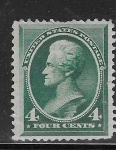 US# 211 4c Jackson, blue green, (MNG)  CV  $225.00