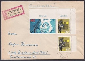 EAST GERMANY 1968 registered cover - nice franking - ships railway.........a3558