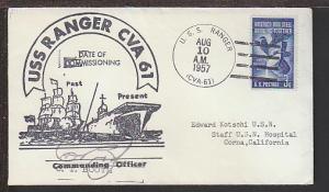 USS Ranger Commissioning Aug 10,1957 Cover  16675