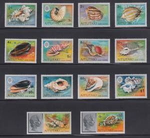 Aitutaki  #82-95  complete set   mnh   cat $54.00