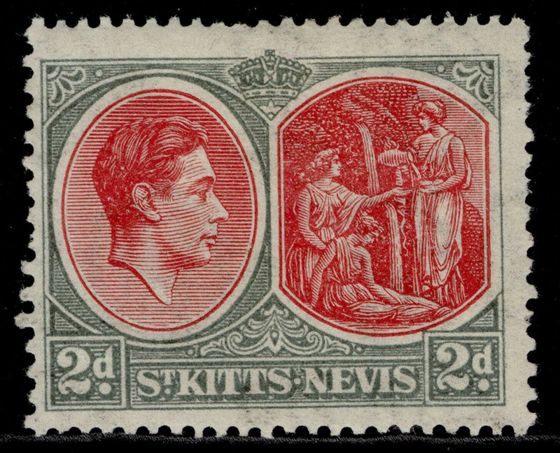 ST KITTS-NEVIS GV SG71a, 2d carmine & deep grey, M MINT. Cat £55. CHALKY 