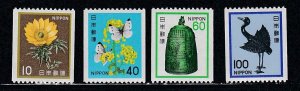 Japan # 1436-1439, Definitive Coil Stamps, Mint LH, 1/3 Cat.