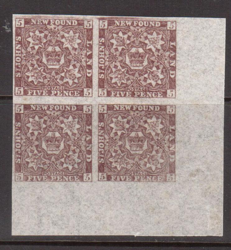 Newfoundland #12 #12ai XF/NH Corner Block Left Pair With Watermark *With Cert.*