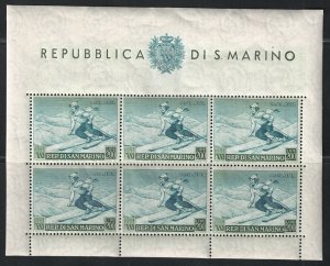 1953 SAN MARINO, Skier Sheet, #15 - No Folds - MNH**
