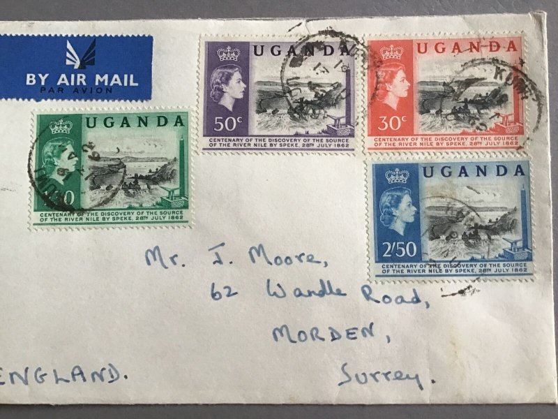  Uganda 1962 Air Mail Stamp Cover R45841 