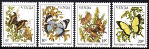 Venda - 1980 Butterflies Set MNH** SG 34-37