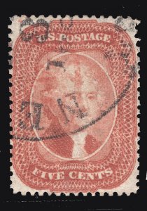 MOMEN: US STAMPS #27 BRICK RED USED SOUND $1,450 LOT #80054*