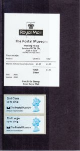 GB - Post & Go - The Postal Museum - 2nd Class - B8GB16 A001 Strip (MA12) 