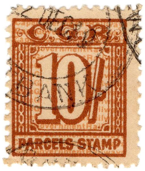 (I.B) Cape of Good Hope : Cape Government Railway Parcel 10/-