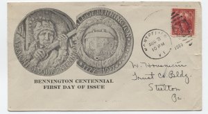 1927 2 cent vermont #643 Roessler cachet Montpelier VT unofficial FDC [y8119]